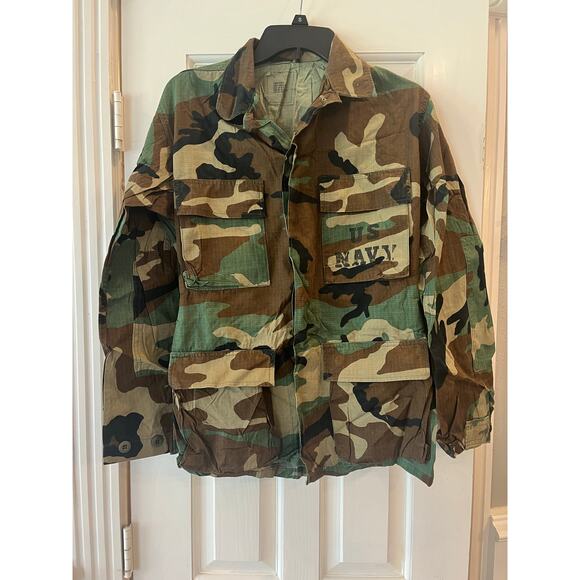 US Navy Woodland Camo Combat Military XSmall Shirt Coat Costume Uniform Hunting - Picture 1 of 14